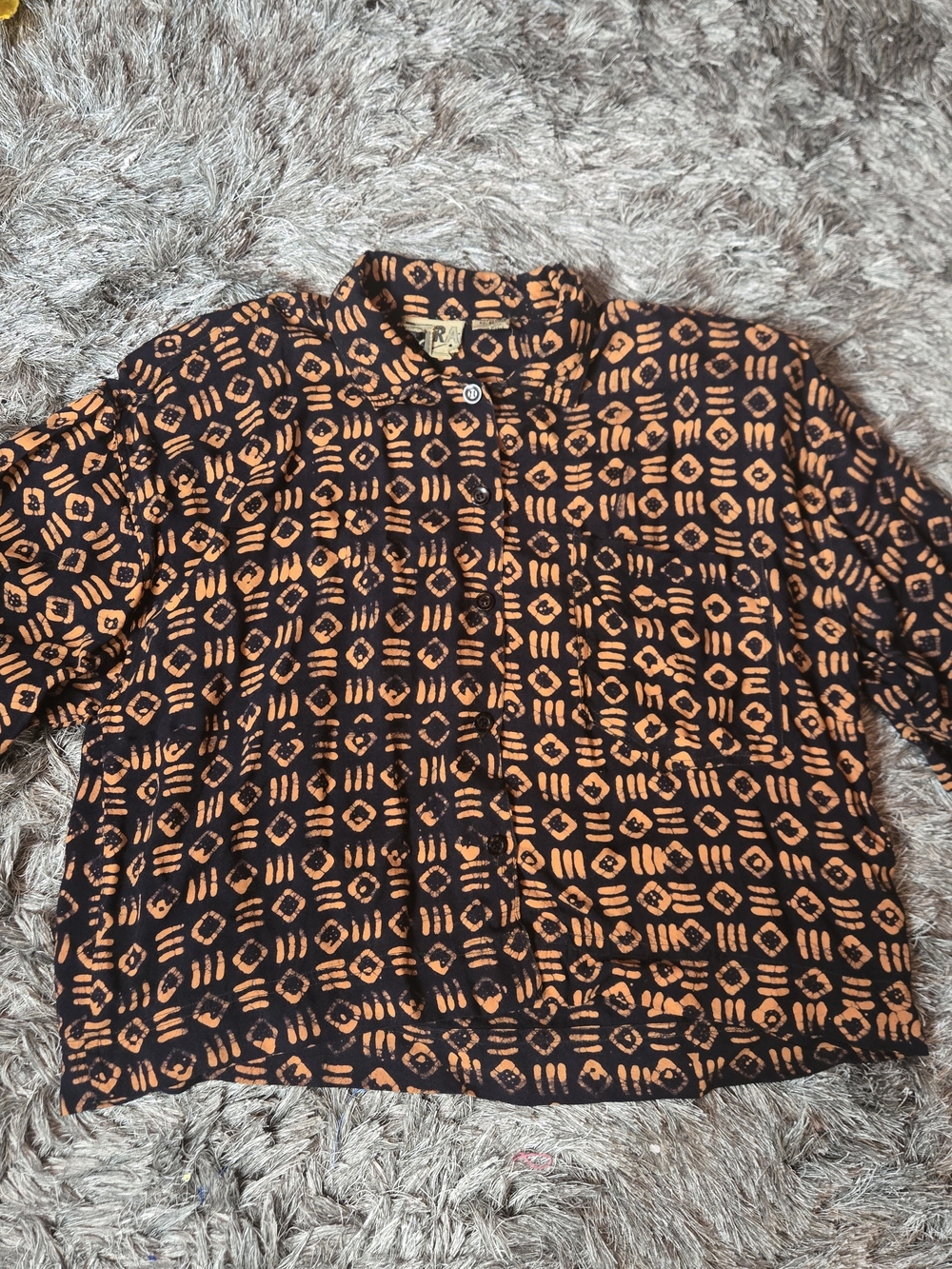 Vintage Terra Womens Shirt Sleeve Button Down Top